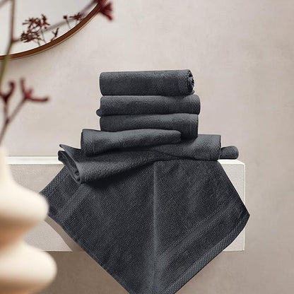 GLAMBURG Ultra Soft 12-Piece Washcloths Set 13x13-100% Ringspun Cotton