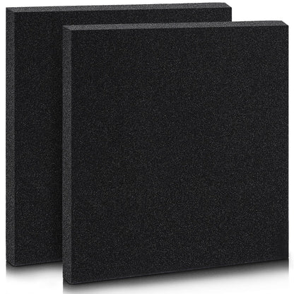Pangda 2 Pcs Black Foam Pad 12 x 12 x 0.25 Inches Cuttable Polyurethane Foam Sheet, High Density, Non Corrosive, Anti Static Pad for Packing Crafts Cases Toolbox Camera Storage