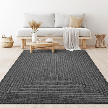 Adiva Rugs Outdoor Indoor Area Rug, Weather Resistant, Easy to Clean, Stain Resistant Floor Mat for Dining Room, Backyard, Deck, Patio (Pebble Weiss, 5' x 7')