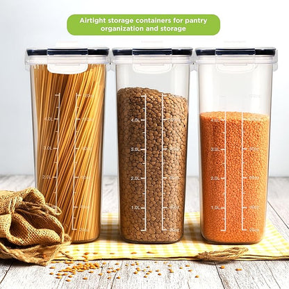 Utopia Kitchen Cereal Containers Storage Set – 4 Pack 4L Airtight Food Storage