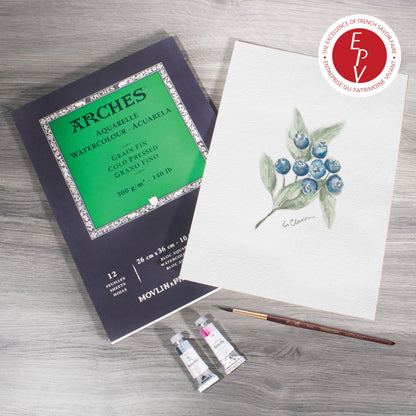 Arches Watercolor Pad, Cold Press, 9x12 inches, 12 Sheets - Professional Art Paper for Watercolor Gouache Ink Acrylic