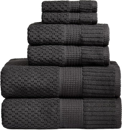 NY Loft 100% Cotton Towel Set 6 Piece | Super Soft & Absorbent Quick-Dry 2 Bath