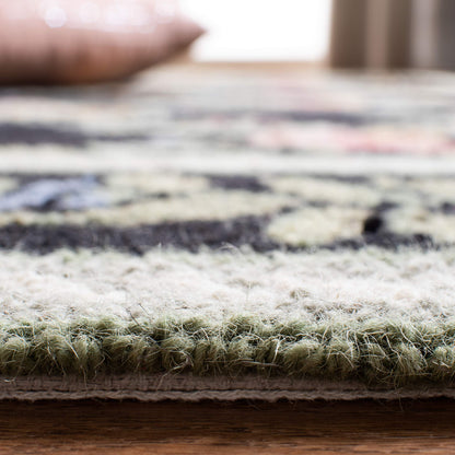 SAFAVIEH Chelsea Collection Runner Rug - 2'6" x 12', Black, Hand-Hooked French Country Wool, Ideal for High Traffic Areas in Living Room, Bedroom (HK60B)