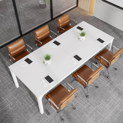 Tribesigns 6.5 FT Conference Room Table, 78.74" W x 27.56" D Large Office Conference Table, Modern Seminar Meeting Table Desk for Boardroom, Meeting Room (1, White)