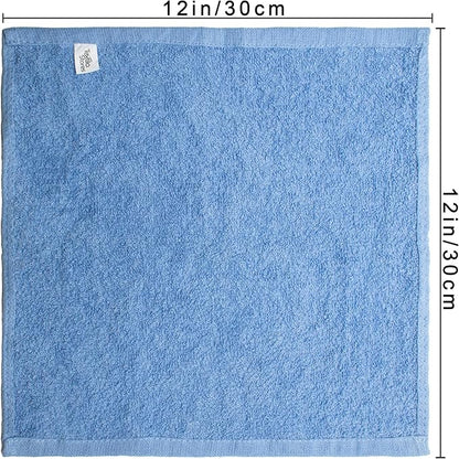 Basic Wash Cloths 12x12 Inches – Bulk Pack of 24 – Blue Color – Soft and