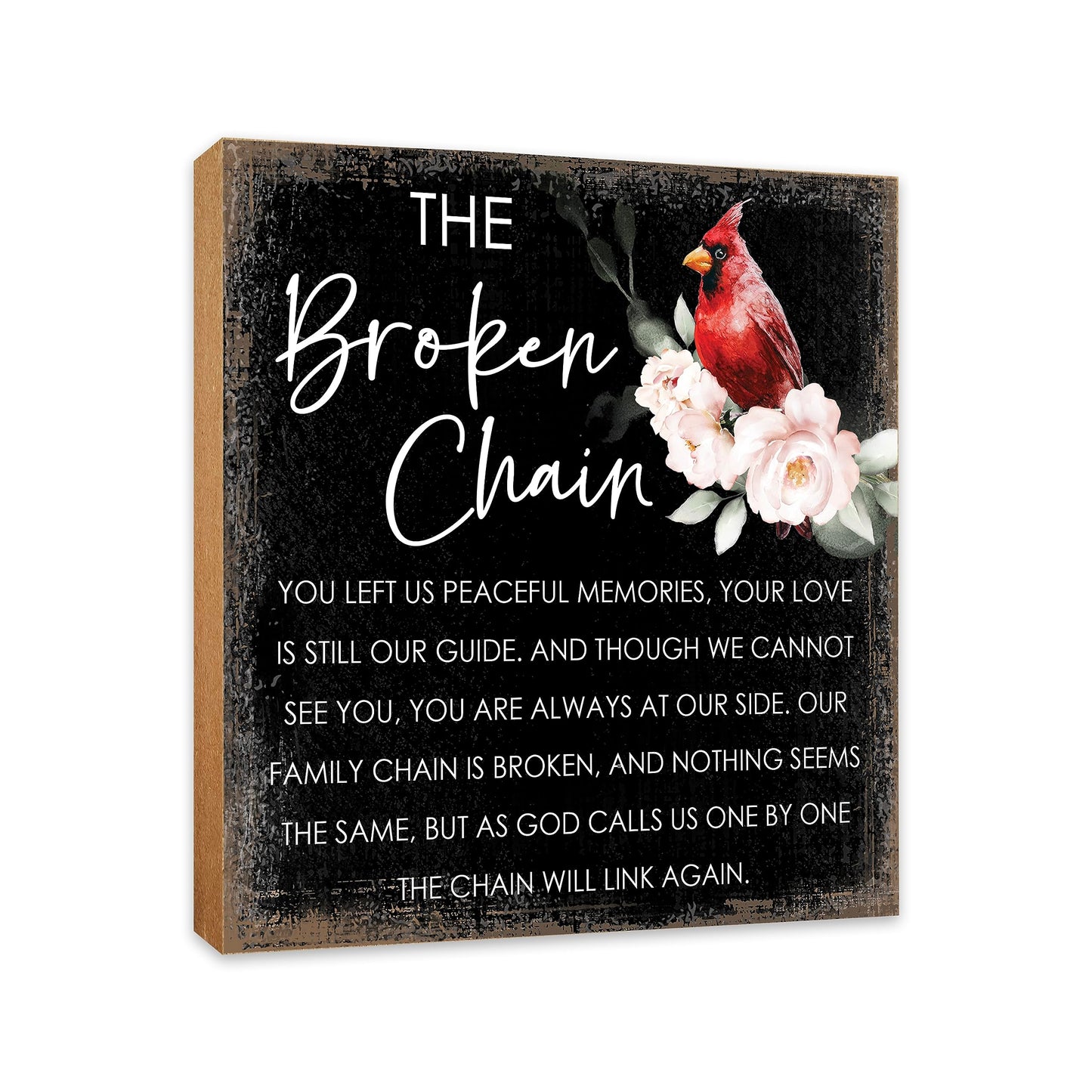 LifeSong Milestones Wooden Memorial Shelf Décor & Tabletop Signs | Loving Memory Gifts | Handcrafted Keepsakes (The Broken Chain (Black))