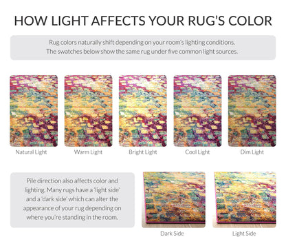 SAFAVIEH Monaco Collection Runner Rug - 2'2" x 22', Pink & Multi, Boho Chic Abstract Watercolor Design, Non-Shedding & Easy Care, Ideal for High Traffic Areas in Living Room, Bedroom (MNC225D)