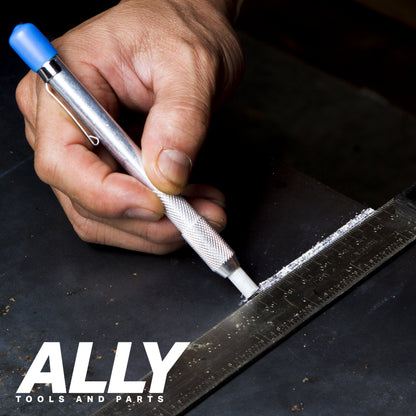 ALLY Tools Two Round Soapstone Holder with 14 Welding Quality Round Soapstone Pens Refills for Welders - Perfect for Making Removable Markings on Steel, Aluminum, and Cast Iron