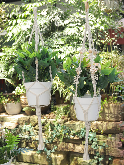 MAOQIAN 3 in 1 Macrame Kit for Beginners, 3mm x 220yards Cotton Macrame Cord, 3 DIY Macrame Plant Hanger Kits for Adults with Instructions Macrame Supplies Best for Macrame Plant Hanger Kit