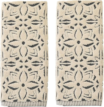 SKL Home Lisbon 100% Cotton Premium 2-Piece Hand Towel Set, 600 GSM, Reversible