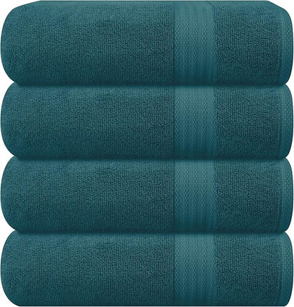 GLAMBURG Premium Cotton 4 Pack Bath Towel Set