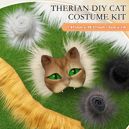 Seenelling 6 Pcs 1.97" x 39.37" Faux Fur Strips for Therian Mask Fluffy Fuzzy Fabric Craft Fur for Furry Therian Gear DIY Material, No Mask (Vibrant Color)