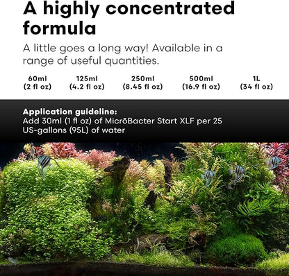 Brightwell Aquatics MicroBacter Start XLF - Concentrated Freshwater Nitrifying Bacteria - Quick Start Fish Tank Starter, Lift Microbe Levels & Water Filtering - Aquarium Water Treatments, 8.45 fl oz