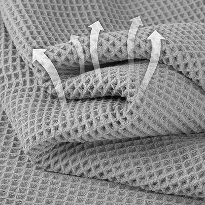 Microfiber Waffle Hand Towels, 4 Pieces, Fast Drying, Lint Free 430 GSM