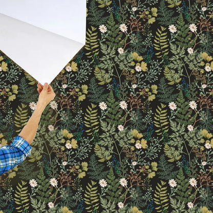 itechpanda Floral Beautiful Wallpaper Peel and Stick Wallpaper Retro Flower Wall Paper Self Adhesive Furniture Cabinet Contact Paper for Cabinet Shelf Drawer Liner Bedroom DIY Decor