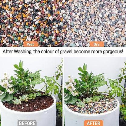 CJGQ 18lb Aquarium Gravel for Plants, 1/4Inch Fish Tank Gravel for Succulent Cactus and Bonsai, Decorative River Rocks Pebbles for Gardening, Flower Pots, Landscaping,Terrarium