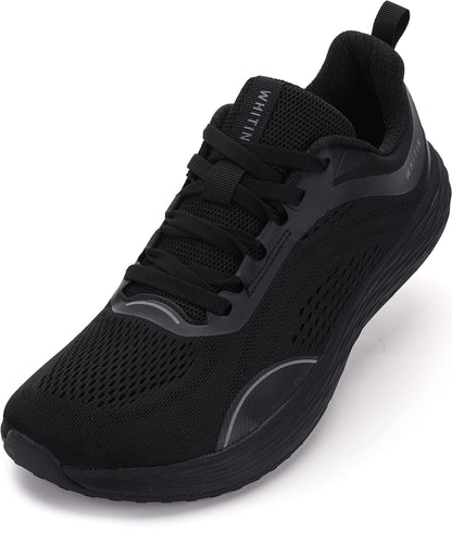 WHITIN Mens Zero Drop Wide Toe Box Road Running Shoes Size 11 Lightweight Sports Workout Comfortable Width Tennis Athletics Outdoor Mesh Male Black 45