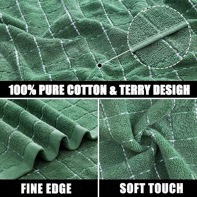Mordimy 100% Cotton Terry Cloth Kitchen Towels, Super Soft and Absorbent Dish