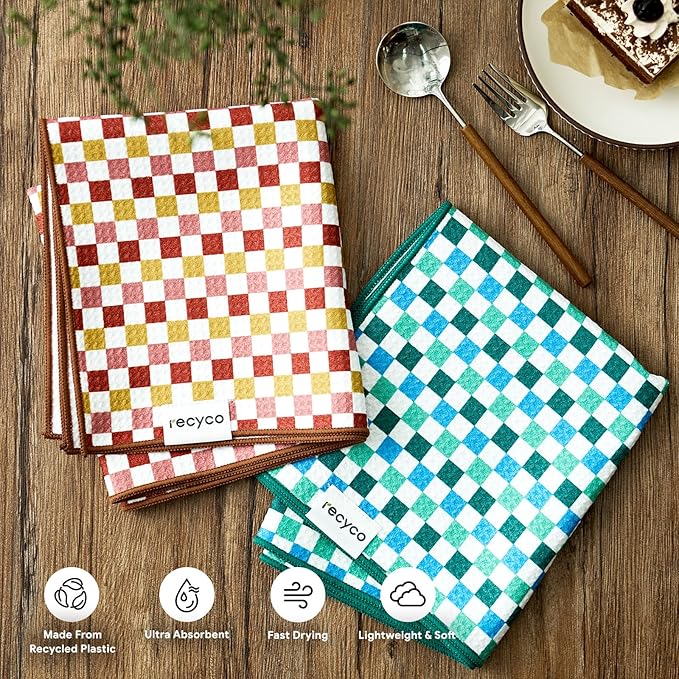 RECYCO Waffle Kitchen Towel Set of 2