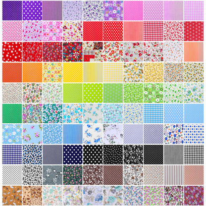Kifmurase 100 Pieces 10 x 10 Inches Cotton Fabric Squares, Precut Quilting Fabric Bundles Layer Fat Floral Patchwork Fabrics for DIY Crafts Sewing Beginners Cloths Handmade