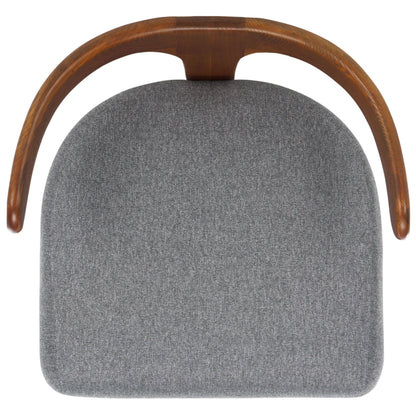SAFAVIEH Home Collection Oreus Mid-Century Modern Grey Linen/Brown Walnut Solid Wood Accent Chair