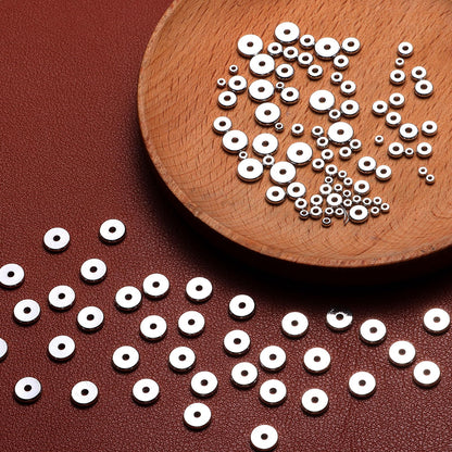 TMMATE 200pcs Silver Plated Brass Flat Disc Spacer Beads for DIY Bracelet, Necklace Jewelry Making (Silver-3mm)