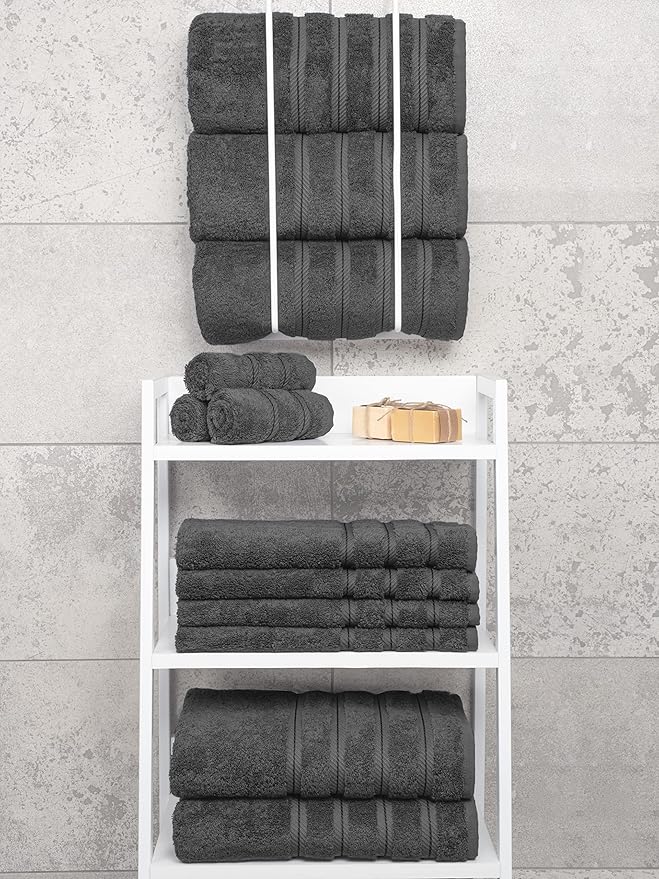 American Soft Linen Luxury 4 Piece Bath Towel Set, 600 GSM 100% Cotton Turkish