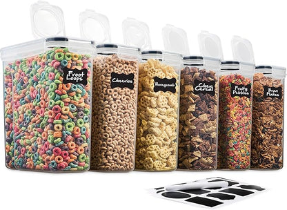 6 Pack Airtight Cereal Food Storage Container