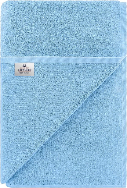American Soft Linen 100% Cotton 600 GSM Turkish 40x80 Oversized Bath Towel Sheet