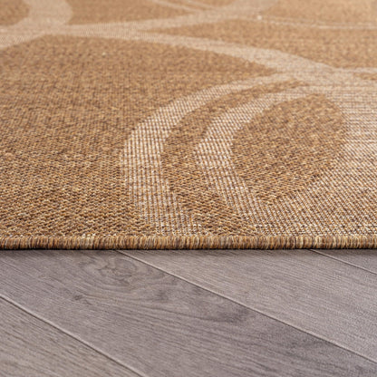 Rugshop Abstract Indoor Outdoor Flat Woven Area Rug,Natural Jute-Style,Easy-Care Patio Rug for Entryway Backyard Porch Deck Balcony, 2' x 3' Sand/Natural