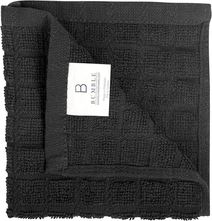 Bumble Premium Cotton Dish Cloths 12" x 12"| Black Design | 405 GSM | Highly