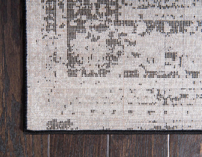 Unique Loom Sofia Collection Area Rug - Salle Garnier (5' 3" x 8' Rectangle, Black/ Ivory)