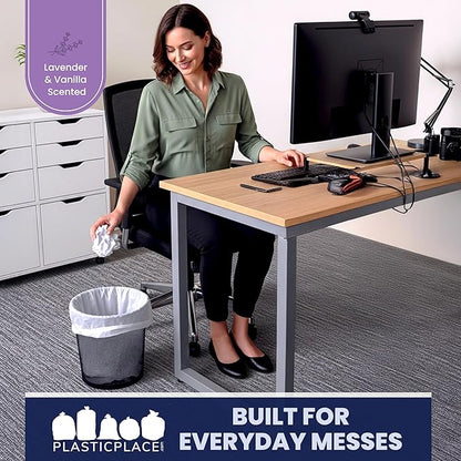 Plasticplace 8 Gallon Trash Bags │ 0.7 Mil │ Lavender and Soft Vanilla Scented