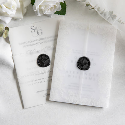 Uwilowe 60 Pcs Black Wax Seal Stickers, Wedding Invitation Accessories Wax Stickers - Peferct for Wedding Accessories Sticker, Gift Box Craft Wrapping, Christmas Cards Envelope Seals