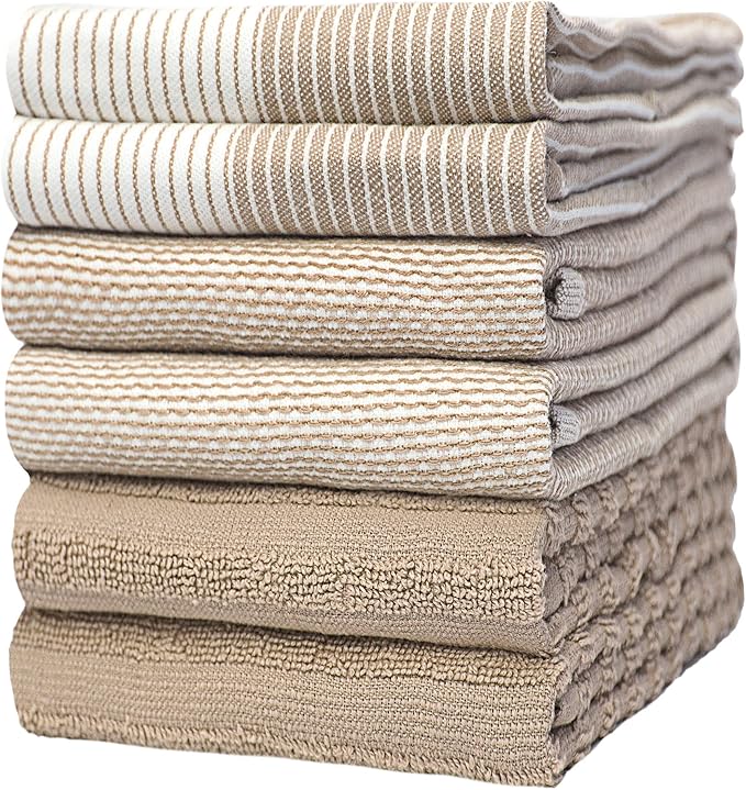 Premium Kitchen Towels | Large Cotton Dish Towels | Flat & Terry Highly