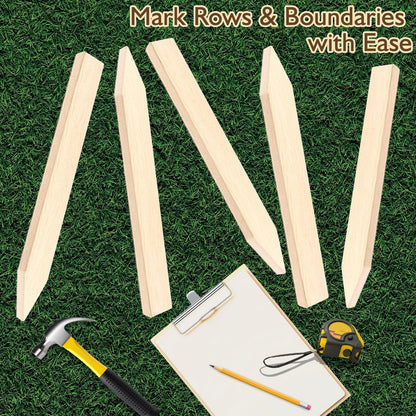 25 Pcs Wood Stakes 12 Inch Wooden Garden Stakes, Grade & Survey Stakes Sign Posts for Plant Support, Silt Fence, Yard Marking, Farm Boundaries, and Baselines