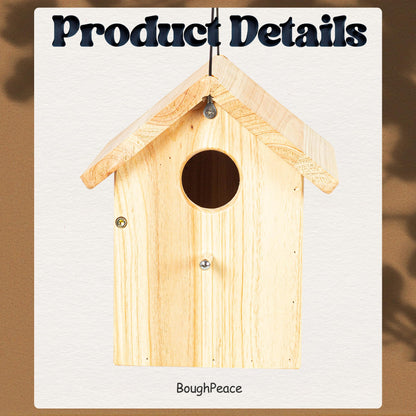 Wooden Bird Houses for Outside Hanging Birdhouses Nest Bluebird House for Cardinals Finch Wren Swallow for Garden Viewing 3