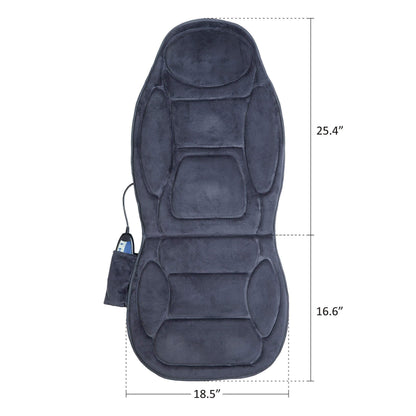 Snailax Vibration Back Massager with Heat, Massage Seat Cushion with 6 Vibrating Motors and 2 Heat Levels, Massage Chair Pad for Home Office use, Gifts for Him Her