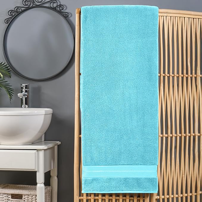 Elegant Comfort Three Line Popcorn Extra Large Luxury Bath Towel