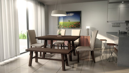 Cortesi Home Figi Dining Bench, Rustic Wood