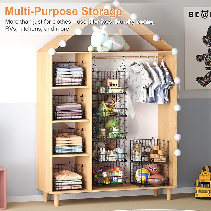 Sonyabecca 5-Tier Hanging Closet Organizer – Black Closet Storage Shelves