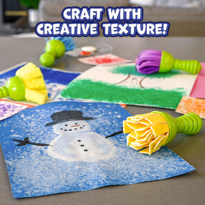 READY 2 LEARN Textured Art Tools - 4 Green Paint Sponges for Kids - Thick Kids Paint Brushes - Easy-Grip Paint Brushes - Art Supplies for Toddlers 1-3