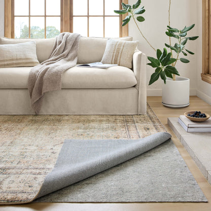 Loloi Loloi-Grip Rug Pad, FPAD2 Grey, 3'-0" x 5'-0", .13" Thick, Gray, 1/8 inch, Reversible, Soft, Cushion, Low Profile, Hardwood, Carpet, Tile, Vinyl, Linoleum, Multi Surface, Trim to fit, Rug Pad