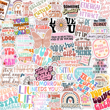 300PCS Motivational & Affirmation Stickers by Puraesla – for Vision Board, Positive Inspirational Decals for Water Bottles, Laptops, Planners, Journals, Scrapbooks & Teachers