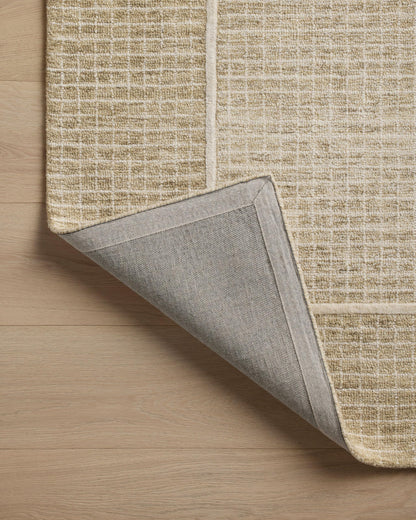 Loloi Chris Loves Julia Briggs Collection, Wheat & Ivory, 5'-0" x 7'-6" Area Rug – Minimal Gritted Design Area Rugs for Living Room Bedroom Entryway & Hallway No Shed High Traffic Home Decor Rug