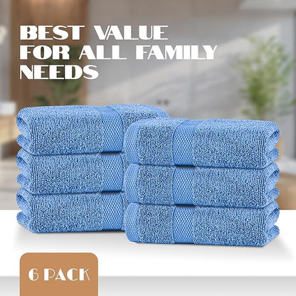 White Classic Light Blue Hand Towels