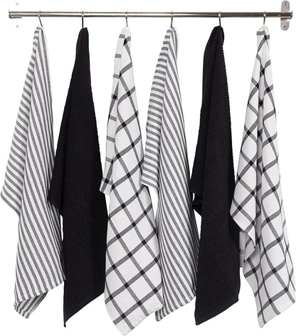 KAF Home Premium Kitchen Towels, Large 100% Cotton, Flat & Terry Absorbent Dish