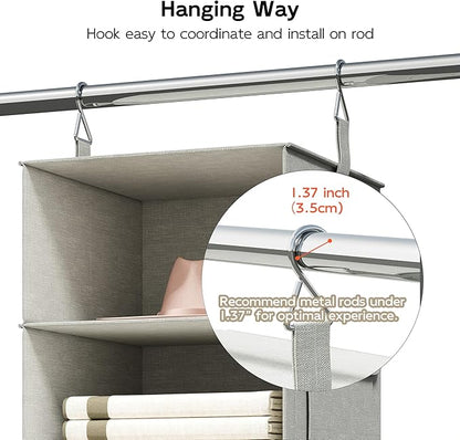 Vailando 3-Shelf Hanging Closet Organizer, Baby Clothes Storage and Organization