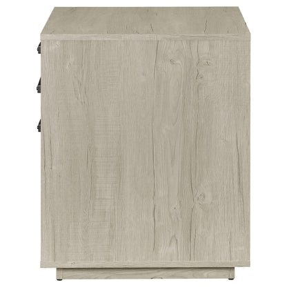 Coaster Home Furnishings - Loomis - Engineered Wood & Veneer - 3-Drawer Modern File Cabinet with Drawer Pulls and Euro Glides - Home Office - Whitewashed Gray - 805882