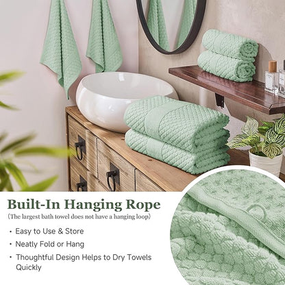 Simple&Opulence 6 Piece Luxury Towel Set, 100% Cotton Bathroom Towels